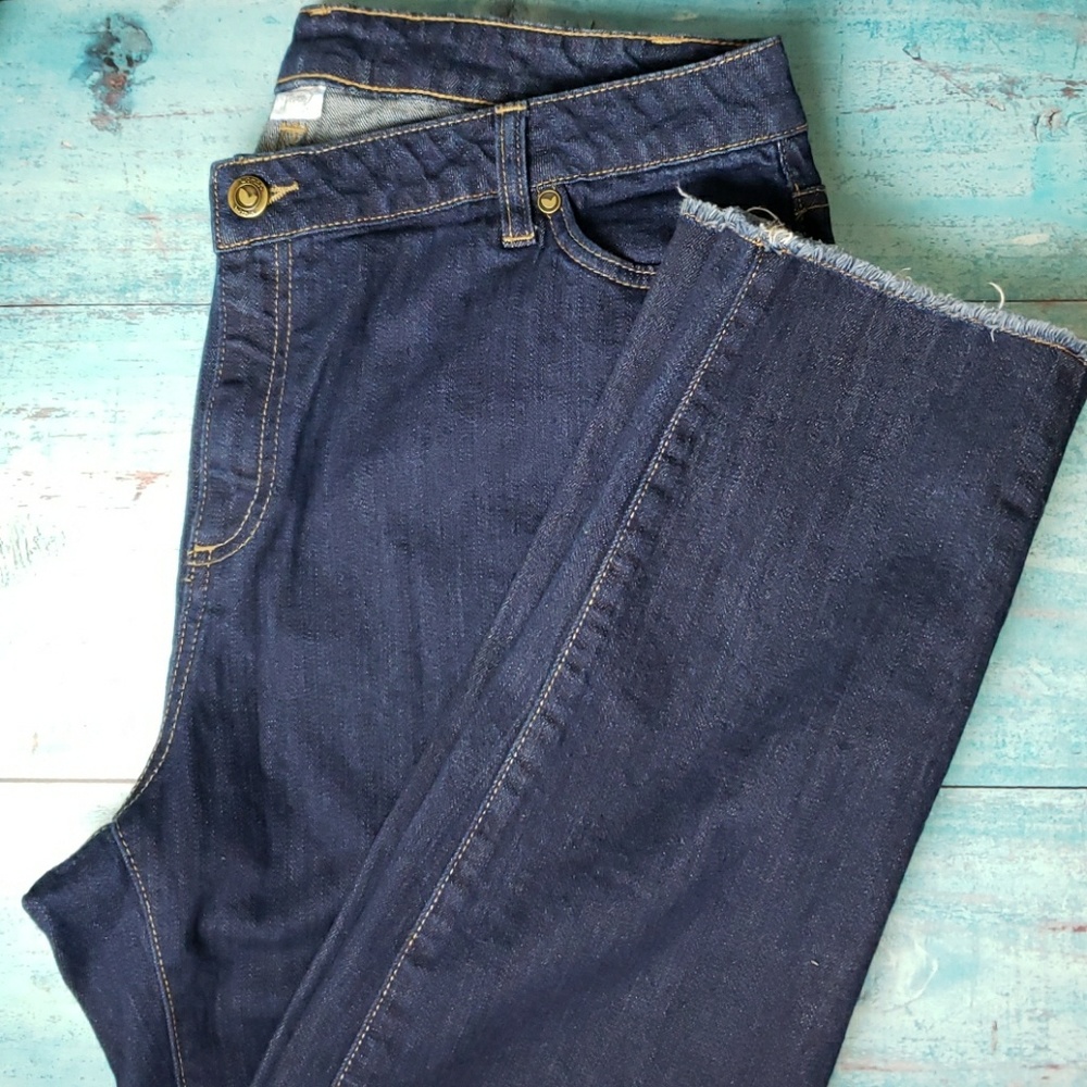 Woman Within Skinny Frayed Ankle High Rise Jeans